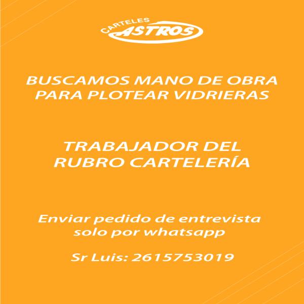 Mano de obra para plotear vidrieras